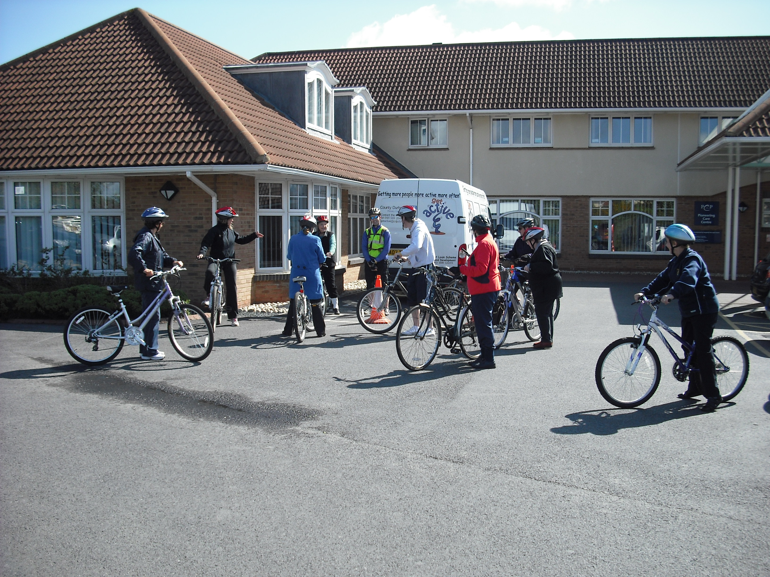 Photo of a group of cyclists outside PCP